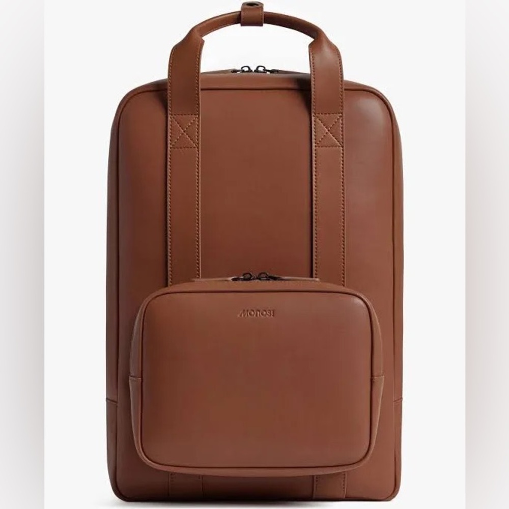 MONOS • metro backpack mahogany vegan leather
